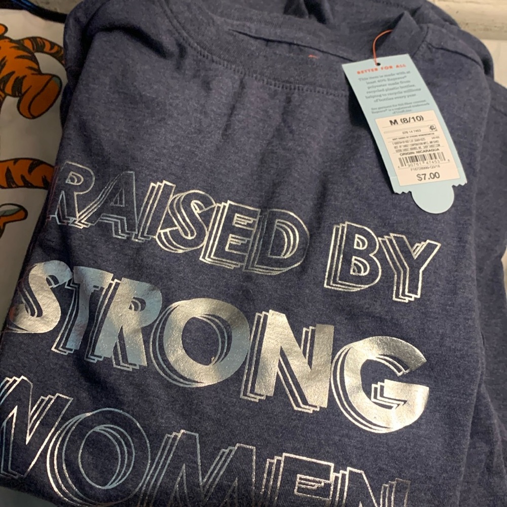 Four shirts for kids size one  M 8/10 and three 12/14 L